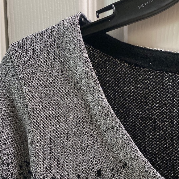 Notations Black and Gray Knit Top NWOT never worn. Sparkly silver/ black sweater - Picture 8 of 8